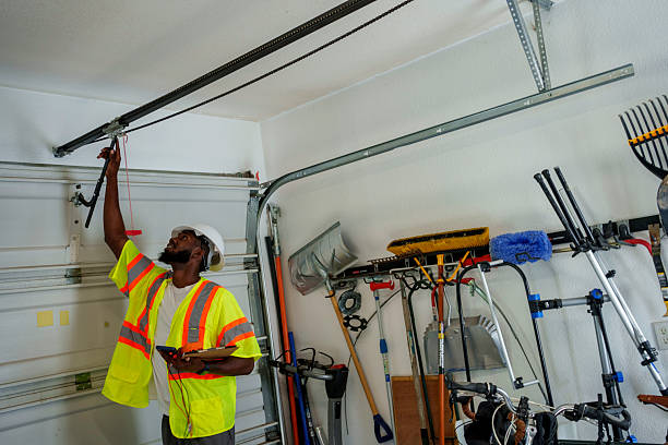 Professional Garage Door technician working in Welsh, LA